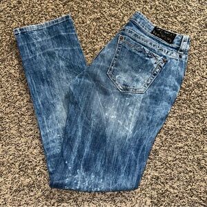 Buckle Men's Distressed Blue Jeans